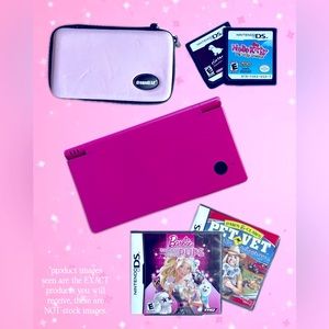 Pretty in PINK Nintendo DSI Girlboss BUNDLE (Case, games, PINK DSI)